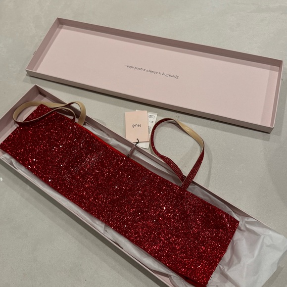 NWT Nue Studio S Rhinestone Festival Charlotte Bra Top Spicy Red Holiday Party - Picture 8 of 9